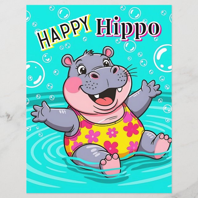 Happy Hippo | Arte de Enfermeiro de Crianças Bonit (Frente)