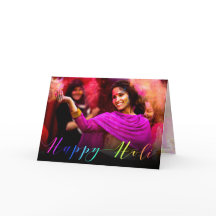 Happy Holi Hai Photo Typografia - Cartão de Saudaç