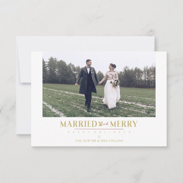 Happy Holidays Christmas Newlyweds Custom Photo (Frente)