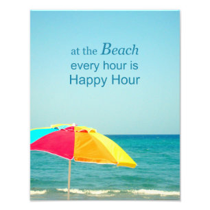 Happy hour da praia que diz a foto