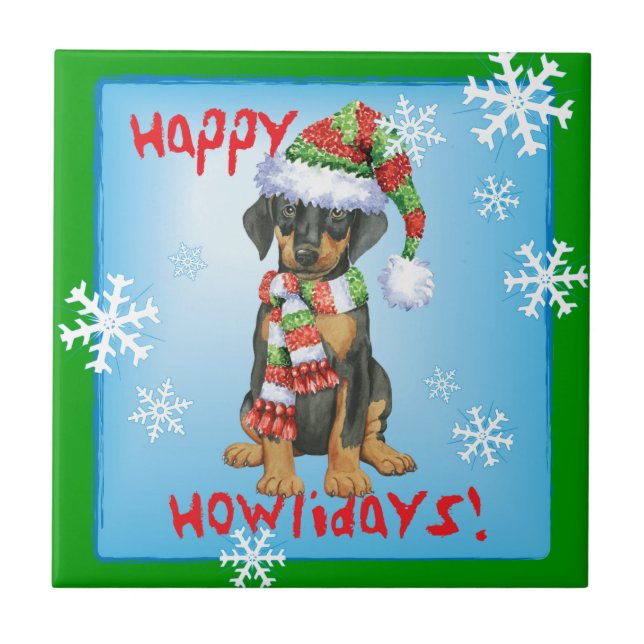 Happy Howliday Doberman (Frente)