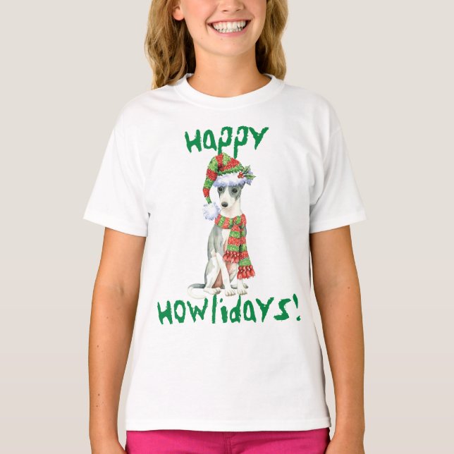 Happy Howlidays, Itália, Camiseta de Greyhound (Frente)