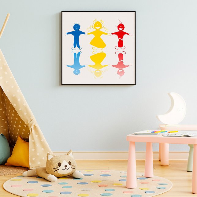 Happy Kids Silhouettes Poster (Criador carregado)