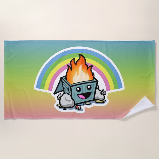 "Happy Little Dumpster Fire", Toalha de praia (Frente)