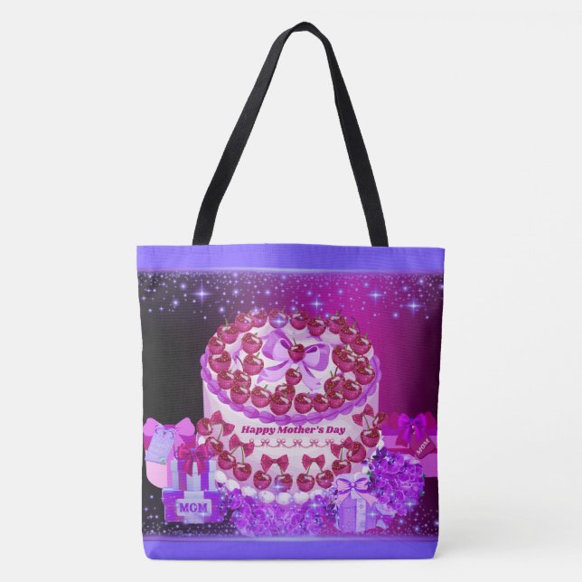 Happy Mother's Day Cake Tote Bag (Frente)