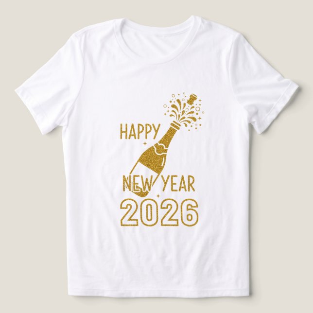 Happy New Year 2026 Glitter Sweatshirts for Women (Design frontal)