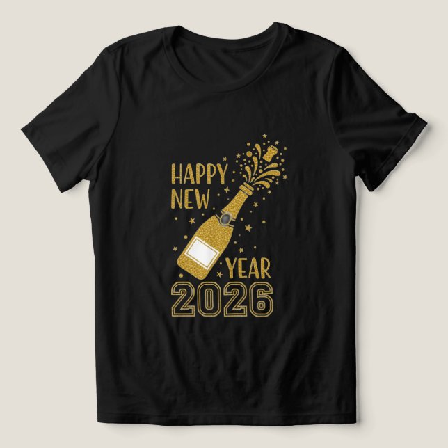 Happy New Year 2026 Glitter Tee for Women (Design frontal)