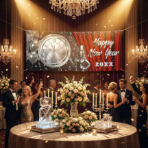 Happy New Year Countdown Silver and Red