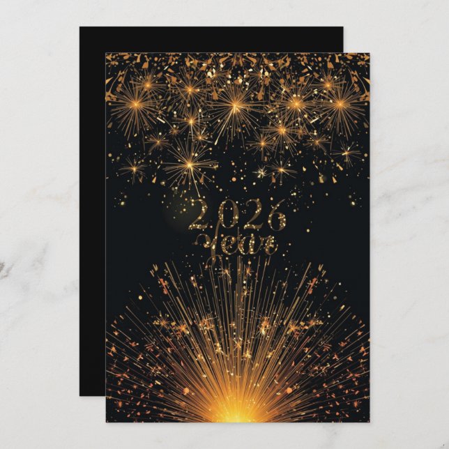 Happy new year holiday elegant Flat Card (Frente/Verso)