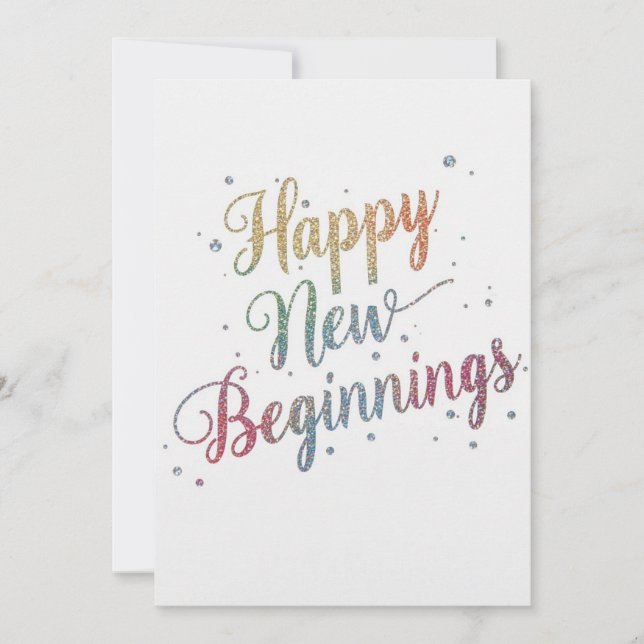 Happy new year holiday elegant Flat Card (Frente)
