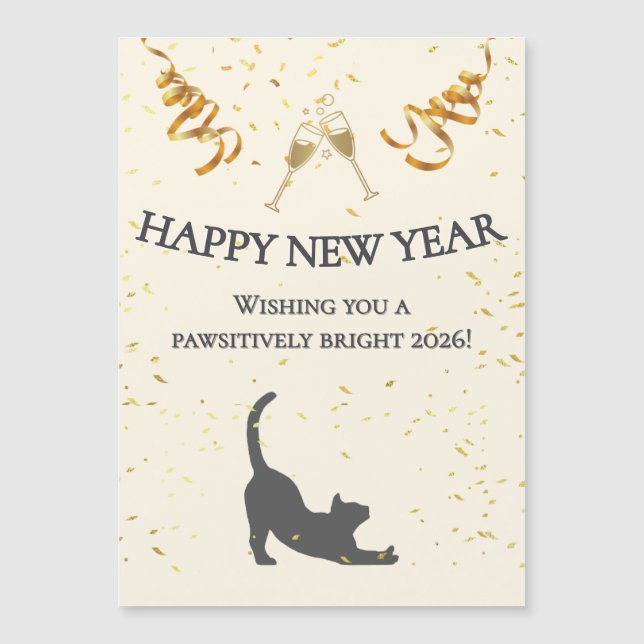 Happy New Year Magnetic Greeting Card (Frente)