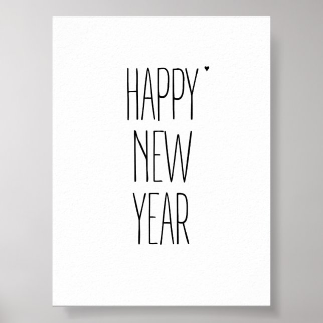 Happy New Year - minimalistic typography poster (Frente)