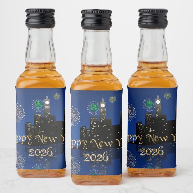 Happy New Year’s Eve Midnight Fireworks City Light (Garrafas)