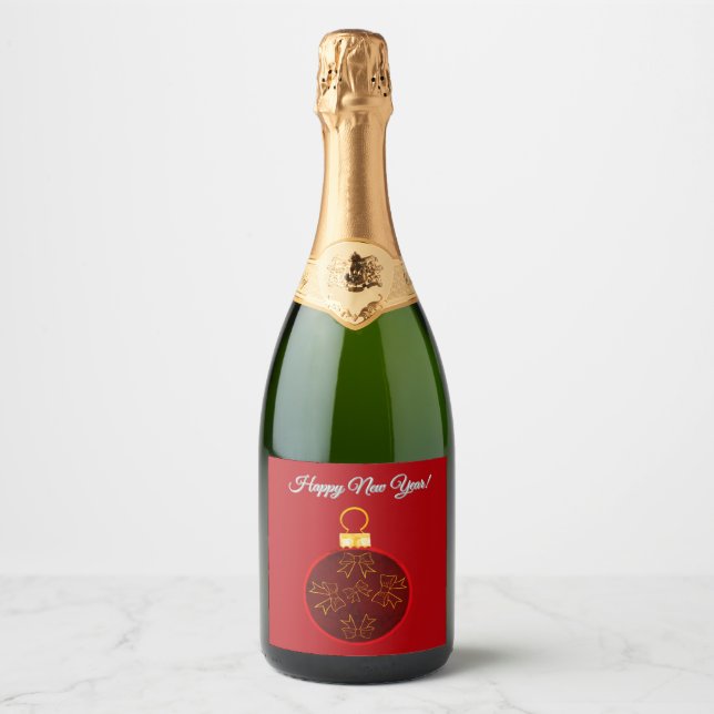 Happy New Year Sparkling Wine Bottle Labels (6) (Frente)