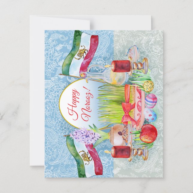 Happy Norooz Haft Sin with Lion and Sun (Frente)