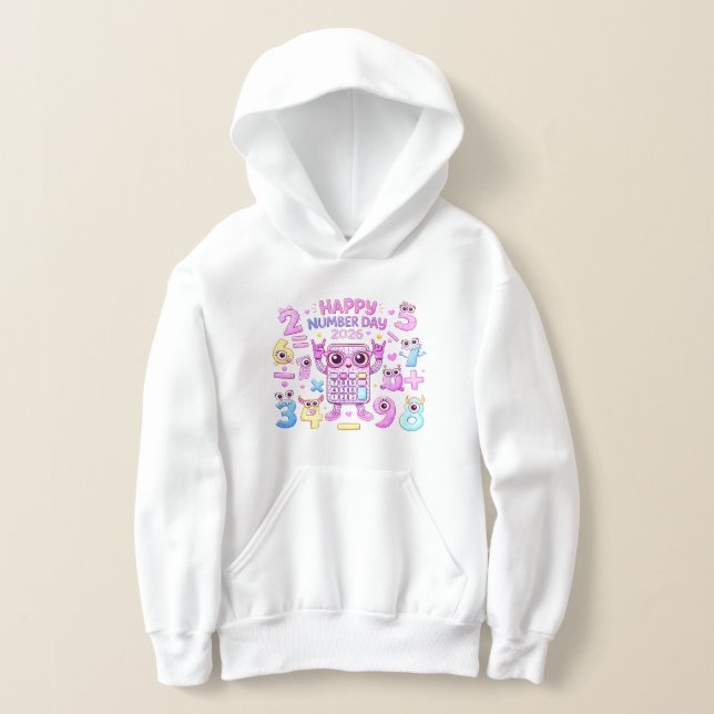 Happy Number Day Cute Calculator Math Hoodie (Postura )