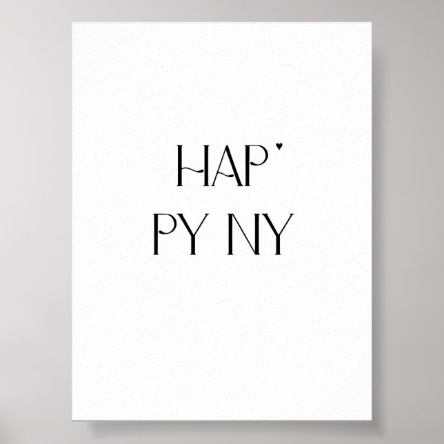 Happy NY - minimalistic typography poster (Frente)