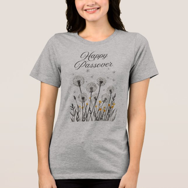 "Happy Passover" dandelion T-Shirt (Frente)