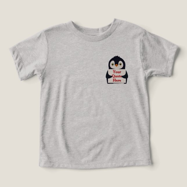 Happy penguin holding a sign to personalize (Design frontal)