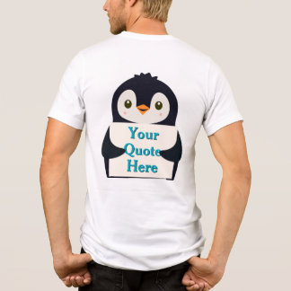Happy penguin holding a sign to personalize