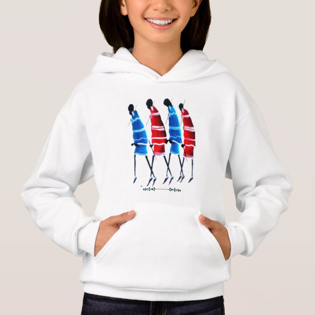 Happy People: Maasai Warriors Walking Art Print T- (Frente)