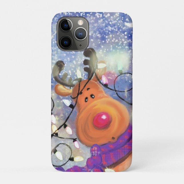 Happy Reindeer capas de iphone de Natal (Verso)