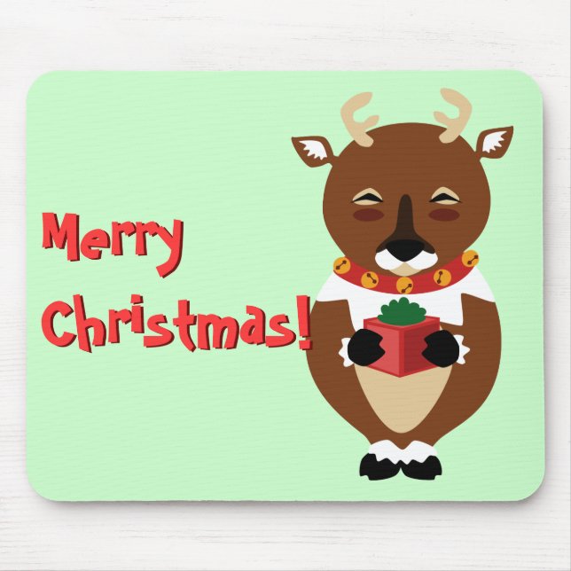 Happy Reindeer Mousepad (Frente)