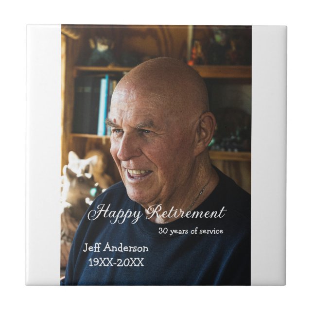 Happy retirement add name photo years of service r (Frente)