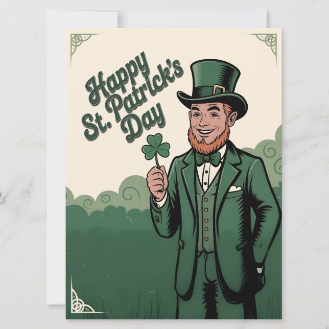 Happy St. Patrick’s Day Vintage Leprechaun (Frente)