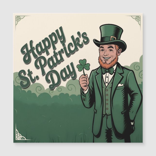 Happy St. Patrick’s Day Vintage Leprechaun (Frente)