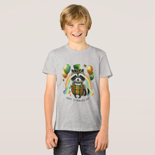 Happy St. Patrick’s Kid’s T-shirt with Back Print (Frente Completa)