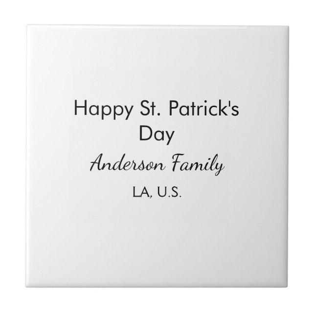 Happy st. Patrick's day name family place simple g (Frente)