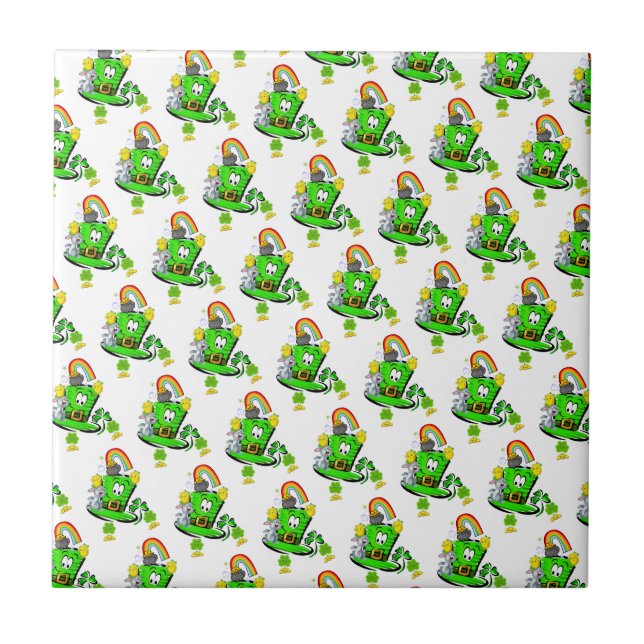 Happy St. Patrick's Day  Rabbit Ceramic Tile  (Frente)