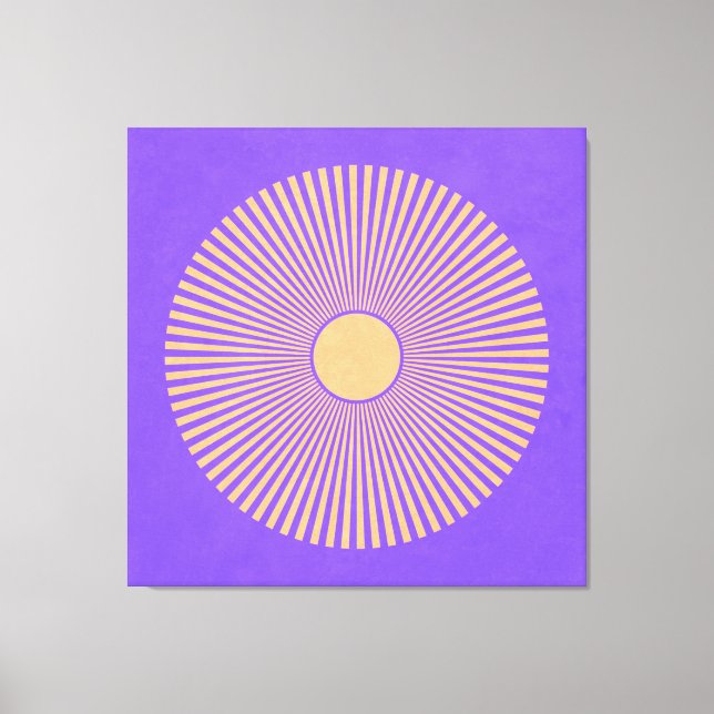 Happy Sunburst Stretched Canvas Print (Frente)