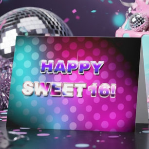 Happy Sweet 16 Cartão Colorido