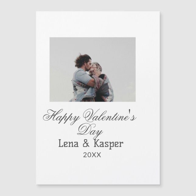 Happy Valentine's day couple photo modern simple t (Frente)