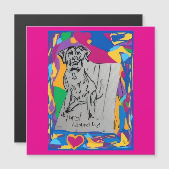 Happy Valentine's Day Magnetic Card (Frente/Verso)