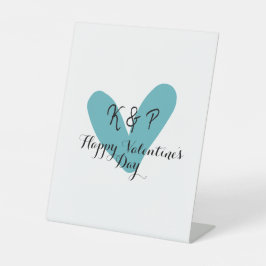 Happy Valentine's day turquoise heart name letter 