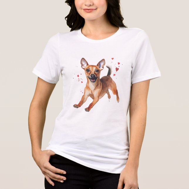 Happy Watercolor Chihuahua Mix Playful Puppy Dog (Frente)