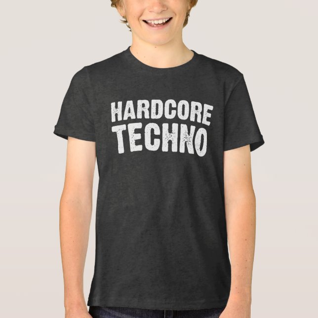 Hardcore Techno Distressed logo design (Frente)