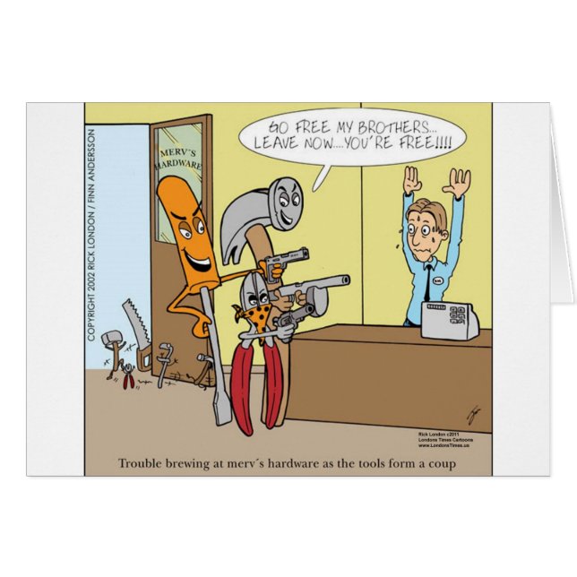 Hardware Store Liberation Funny Oferta Cartões Cam (Frente Horizontal)