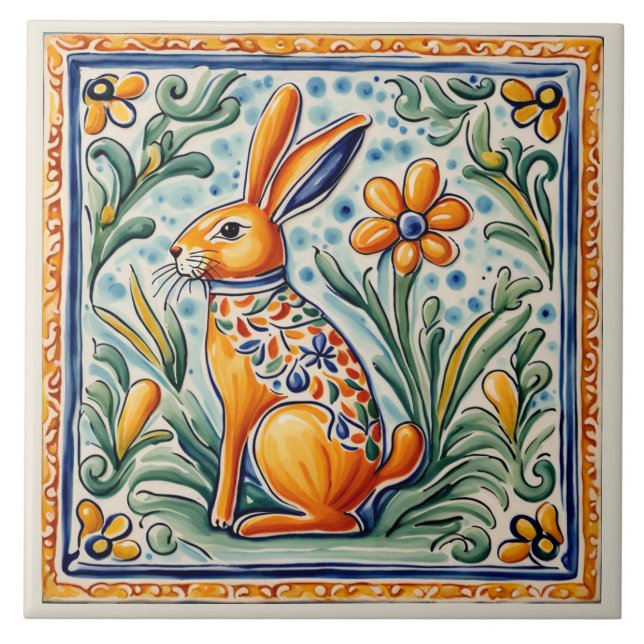 Hare Rabbit Mediterrâneo Coelhinhos Folha Arte Ani (Frente)