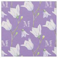 Harebell monograma tecido azul roxo