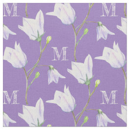 Harebell monograma tecido azul roxo