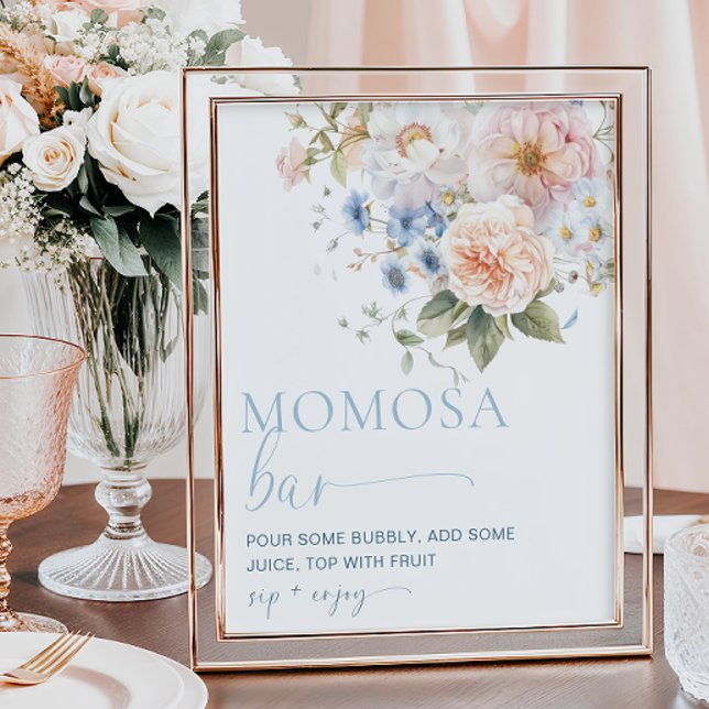 Hargrove Blue Floral Momosa Poster Bar (Criador carregado)