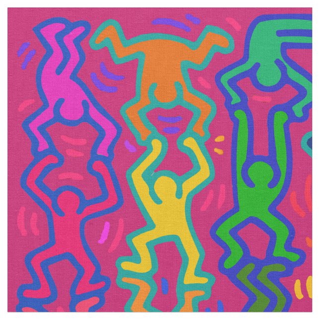 Haring Inspiring Diversity Design Tecido (Detalhe)
