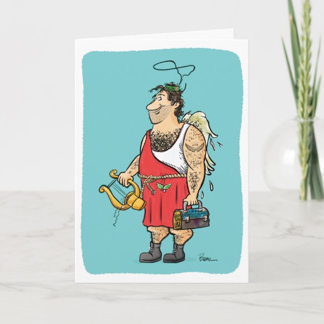 Hark, o cartão Hairy Angel Holiday (Frente)