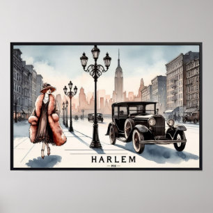 Harlem no Poster vintage Nova Iorque de 1920