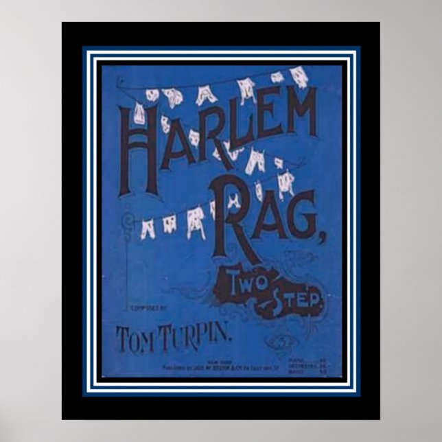 "Harlem Rag" Vintage - Poster de Música com Folha  (Frente)