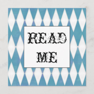 Harlequin Alice quadrada no convite do país das